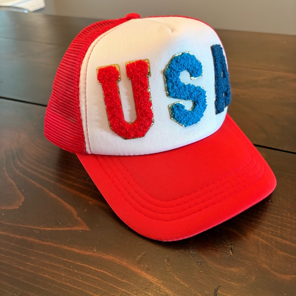 Patriotic Red and White USA Cap